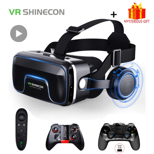 VR Shinecon 10.0 Kask – Akıllı Telefon için 3D Sanal Gerçeklik Gözlüğü ve Headset (Viar Oyun Binoküler)