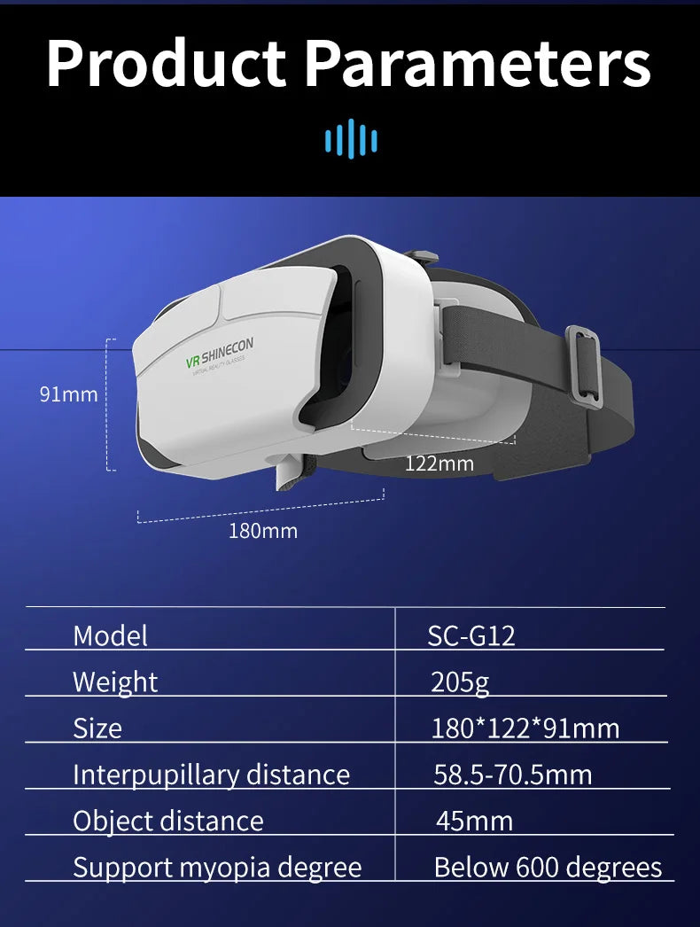 Virtual Reality VR Gözlük Başlık – VR Cihazları 3D Kask Lensli Akıllı Gözlük
